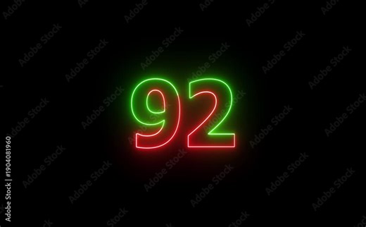 Neon one Minute Digital Timer. 1 Minute Digital Negative Countdown. seconds on black background 60 second countdown timer. 1 minute countdown from 60 seconds to 0 seconds.