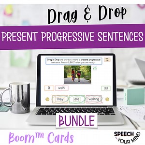 Present Progressive Sentences Boom Cards™ Bundle | Present Progressive Verbs
