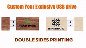 [25 Pcs] Wooden Custom USB Flash Drive 1GB 25 Pack, JBOS Customized Wood USB Thumb Drives 1GB Personalized Logo USB Stick Bulk Ideal Marketing Tool Promotional Items (Walnut/Maple/Bamboo)