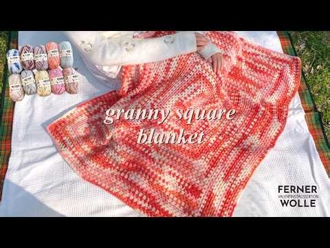 フェルナウールで編むグラニースクエアブランケット🌸🌷