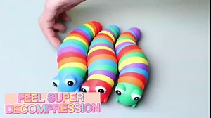 Fidget Slug, 3D Articulated Caterpillar Stretch Slug Toy, Flexible Anti-Anxiety Sensory Slug Fidget Toy, Stress-Relief Sound Sensory Toy for Children,Todders, Adults, Birthday Gifts (A Yellow)