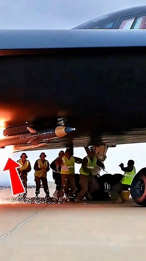A sudden missile ignition erupts beneath a U.S. stealth bomber during routine ground checks. Flames blast across the ramp as crew members leap back in shock, turning a quiet inspection into full chaos. This video is a fictional, AI-generated scenario. It does not depict real U.S. Air Force incidents, procedures, or operational events. #USAirForce #StealthBomber #USMilitary #AviationUSA #RunwayOps #MilitaryLife #AirbaseAction #MissileIgnition | Mr.MHRX US