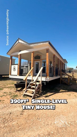 A thoughtfully designed tiny home that combines comfort and efficiency 🏡✨ This 390-sqft tiny house "The Brazos" offers a perfect blend of modern amenities & cozy living. Key Features: 🛏️ Private bedroom with ample natural light 🛋️ Open-concept living area with vaulted ceilings 🍽️ Fully equipped kitchen with modern appliances 🛁 Well-appointed bathroom with full-size shower 🧺 Washer/dryer connections for added convenience Built by Oak Creek Park Cottages & sold by Greenmark Tiny Homes for $7