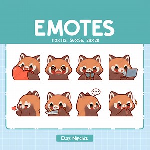 Red Panda Emotes 8 Pack / Chibi Red Panda Emotes for Streamer / Kawaii Emoji Set - Etsy