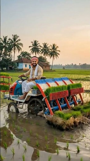 Modern Rice Farming with a Paddy Transplanter | Smart Agriculture in India