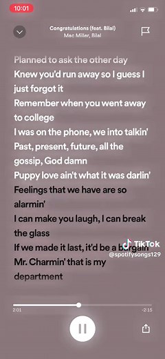 Congratulations - Mac Miller ft. Bilal (Spotify Lyrics)