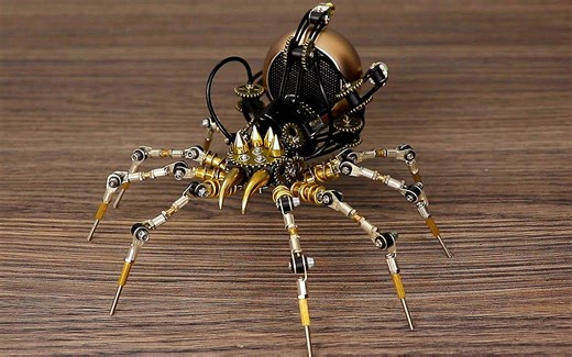 【模玩】拼装蒸汽朋克风金属机械蜘蛛 | 作者：How to