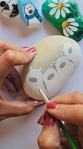 63K views · 954 reactions | Easy way to Paint Cute Bear on Rock  #painting | Little Rocks | Facebook