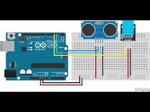 Ultrasonic sensor, PIR sensor and DHT11 interfacing with Arduino