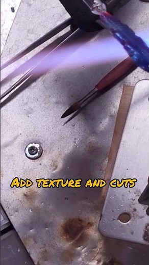 making a lampwork glass feather