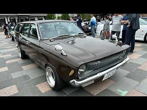 走行･展示 NISSAN日産SUNNYサニーB210ロケットサニー4Drバン・B110サニトラ・GLORIAグロリアA30縦目・Y30・Y31ニッサン＠第13回甲府駅自動車博覧會
