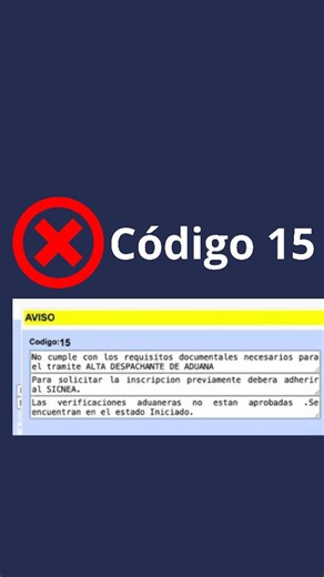 Alejandra Costa | Mentora Gestión Aduanera y ComEx | ❌ Código 15 “No cumple con los requisitos documentales para el alta como despachante de aduana”. Tranquilo. 👉 El sistema te dice qué falta. | Instagram