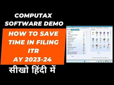 Computax Sotware Demo I How to Save Time in ITR Filing AY 2023-24 I CA Satbir Singh
