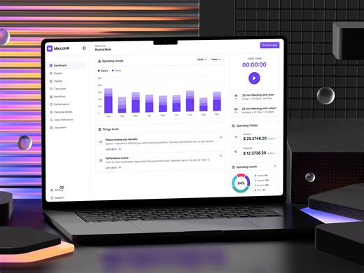 HR Management Dashboard for Payroll, Benefits