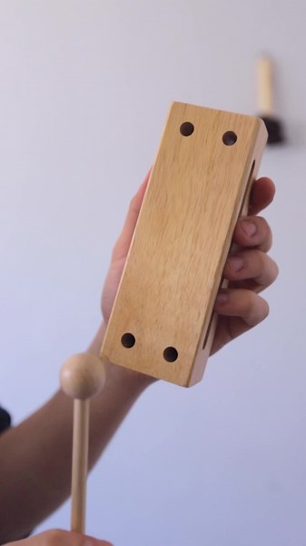Discover the maple wood tone block instrument, this stunning musical instrument comes with a matching maple wood beater. #toneblock #clacker #woodblock #maplewood #handpercussion