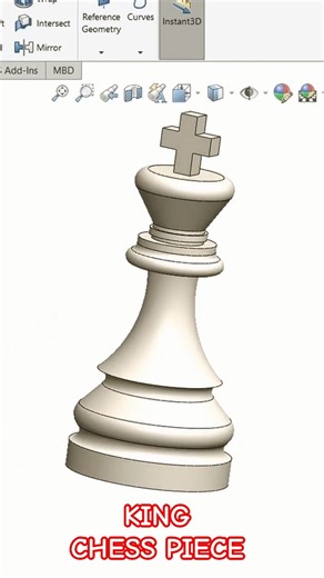 WATCH ME DESIGN A MODEL OF KING CHESS PIECE IN SOLIDWORKS #cad #chess #3ddesign #solidworks