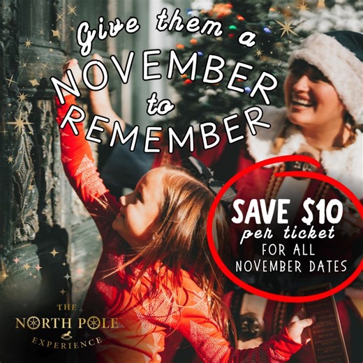 ✨❄️ November is where the magic begins… ❄️✨ Step into Santa’s Grand Workshop this November and experience the wonder of the North Pole Experience before the busiest season of the year! From toy making with elves to sharing Yetti-O's in Mrs. Claus’ bakery, every moment is filled with heartwarming Christmas cheer. 🎄✨ 💫 SAVE $10 per ticket compared to December prices on our most popular November dates! 🎁 Plus, enjoy a 3-month layaway option offered through August 31st to make planning even easie