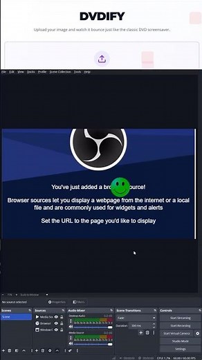 Bouncing DVD Screensaver for OBS