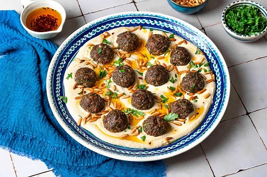 Baked Meatballs Recipe with Hummus | The Mediterranean Dish