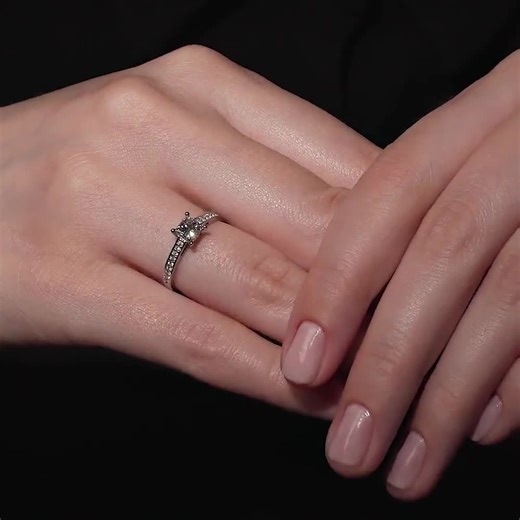 Princess Cut Lab-grown Diamond Engagement Ring • Solid Gold Pave Band - Etsy