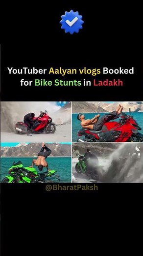 🟥 YouTuber Aalyan vlogs Booked for Bike Stunts in Ladakh #stunt #riders