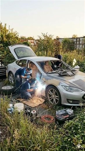 🚵‍♀️Fixing a Tesla in the wild ⚡🔧 Sparks flying!