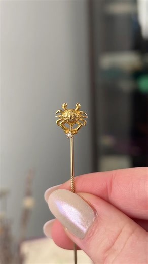 Antique Crab Stickpin #crab #antiquejewelry #shorts