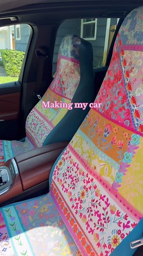 Driving in style makes everyday an adventure! 🌈✨🌸 #naturallifehappy #cardecor