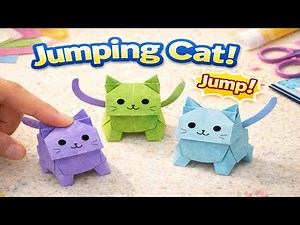 👉 This Origami Cat JUMPS… and It’s Made from ONE Paper 😲| FAST & EASY