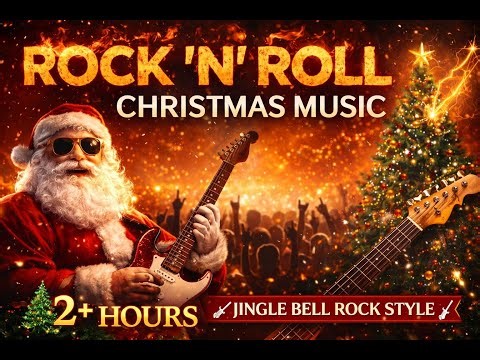 Rock 'n' Roll Christmas Music 🎸 2 Hours Upbeat Holiday Rock | Jingle Bell Rock Style Party Playlist