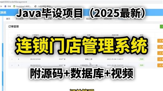 【2025最新】2小时搭建连锁门店管理系统项目（附源码）ssm开源-增删改查，毕设简历必备项目_java项目_web项目_网站搭建_管理系统_计算机毕设