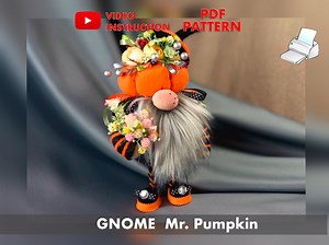 Gnome in Pumpkin Costume PDF Pattern: Scandinavian Halloween Gnome (DIY) - Etsy