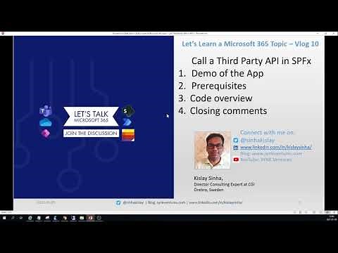 Call a Third Party REST API in SharePoint Development Framework (SPFx) - Microsoft365 Topic Vlog 10