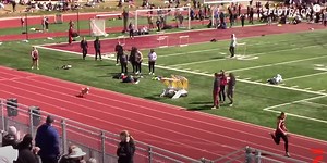 Watch: The moment this dog jumps into a track race and wins!