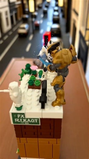 Lego Halo Battle on Rooftop #shorts #halomegabloks #lego #legoanimation