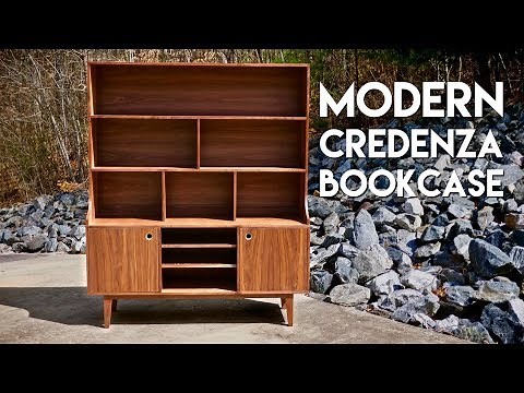 Building A Modern Credenza Bookcase // How To - Woodworking