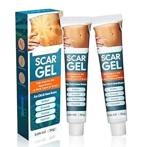 Scar Removal Cream,Advance Scar Gel for Surgical Scars,Burns, Acene, C-Section, Stretch Marks, Keloids, Scar Removal Cream for Old and New Scars - 1.06 Oz(2pcs)