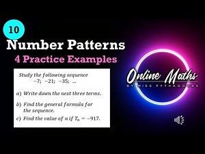 Number Patterns Grade10: L3 Practice examples