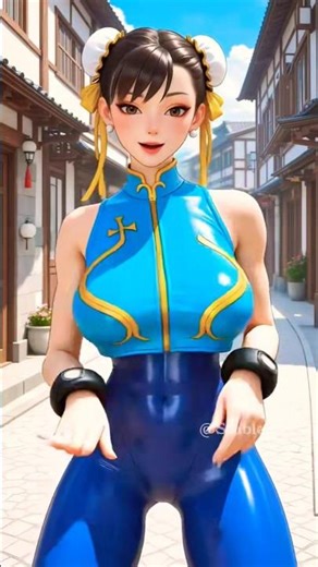 Chun-Li Hitting the Dance Floor! 💙🔥 Street Fighter AI #shorts #anime #shortsfeed #stabledai
