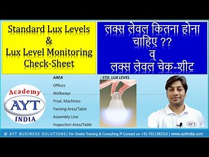 What is Lux Level on Shop Floor and Inspection Area | Light Lux Standards Area Wise | Lux Meter