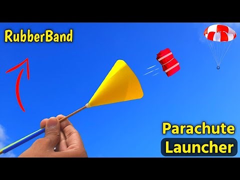 how to make parachute launcher , flying parachute , how to make parachute , homemade Toy