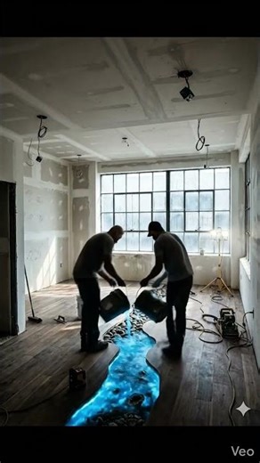 Building a Bioluminescent Epoxy River INSIDE My House! (Satisfying Pour)