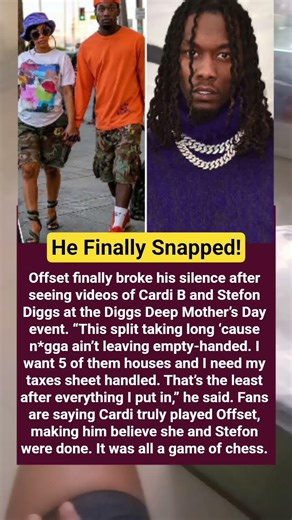 Offset finally broke his silence after seeing videos of Cardi B and Stefon Diggs #shorts #cardib