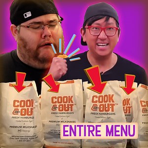53K views · 1K reactions | We Order The Entire Cookout Menu & Taste Test It! | HellthyJunkFood | Facebook