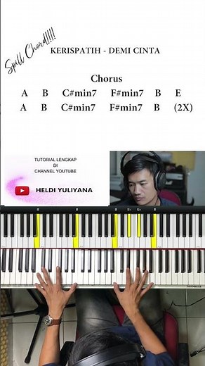 Spill Chord Kerispatih - Demi Cinta (Tutorial Chord Piano) #piano