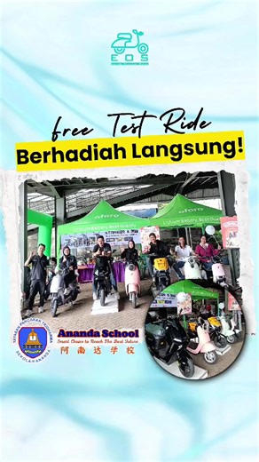Keseruan test ride sepeda listrik EOS Bike x Ofero di Ananda School Bekasi! Sudah free test ride dan pastinya dapet hadiah langsung juga🥰 Beli sepeda listrik berkualitas dan bergaransi hanya di EOS Store terdekat di kotamu yaa✨ ••• IG: @eos__indonesia Tiktok: @eos_indonesia Snack Video: @eos_indonesia FB: EOS Indonesia Website: www.eosev.id (link di bio) #testride #testdrive #free #anandaschoolbekasi #bekasi