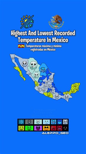 🏴󠁧󠁢󠁥󠁮󠁧󠁿: Highest And Lowest Recorded Temperature In Mexico 🇪🇸: La Temperatura Más Alta Y La Más Baja Registrada En México #fyp #mexico #temperature #geography #méxico