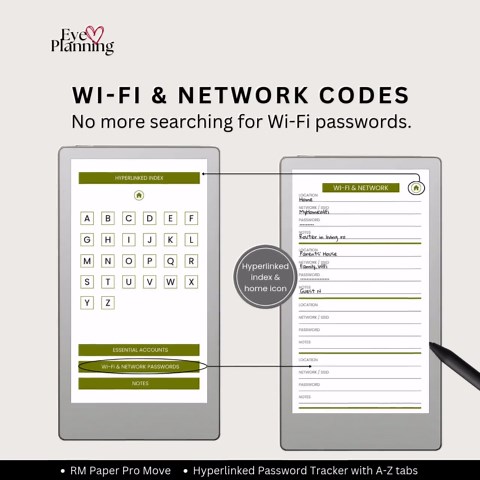 Password Tracker for Remarkable Move | A–Z Password Log & Wi-fi Tracker | Password Keeper | Password Notebook Template | Account Organizer - Etsy UK
