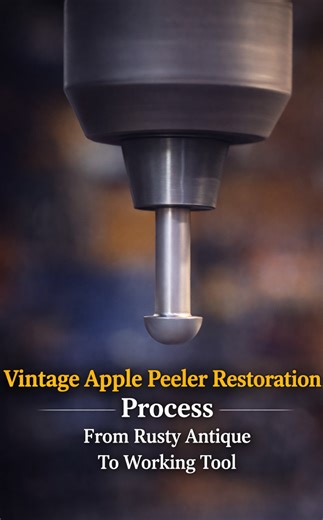 Vintage apple peeler restoration process from rusty antique to working tool