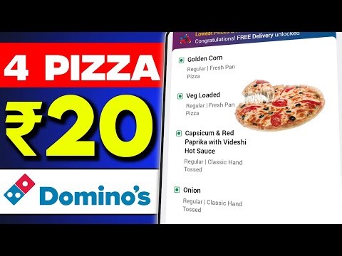 4 DOMINOS PIZZA in ₹20 मे😋|dominos coupon code today|zomato coupon code today| Domino's Pizza offer